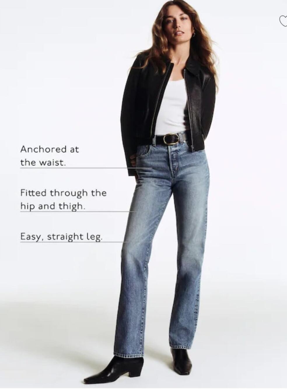 NWT Madewell The Curvy Longline Straight Jean Blue 28